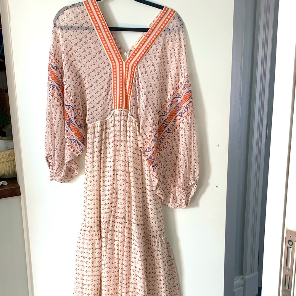 Ulla Johnson Madhi Cream Boho Print Maxi Dress 6